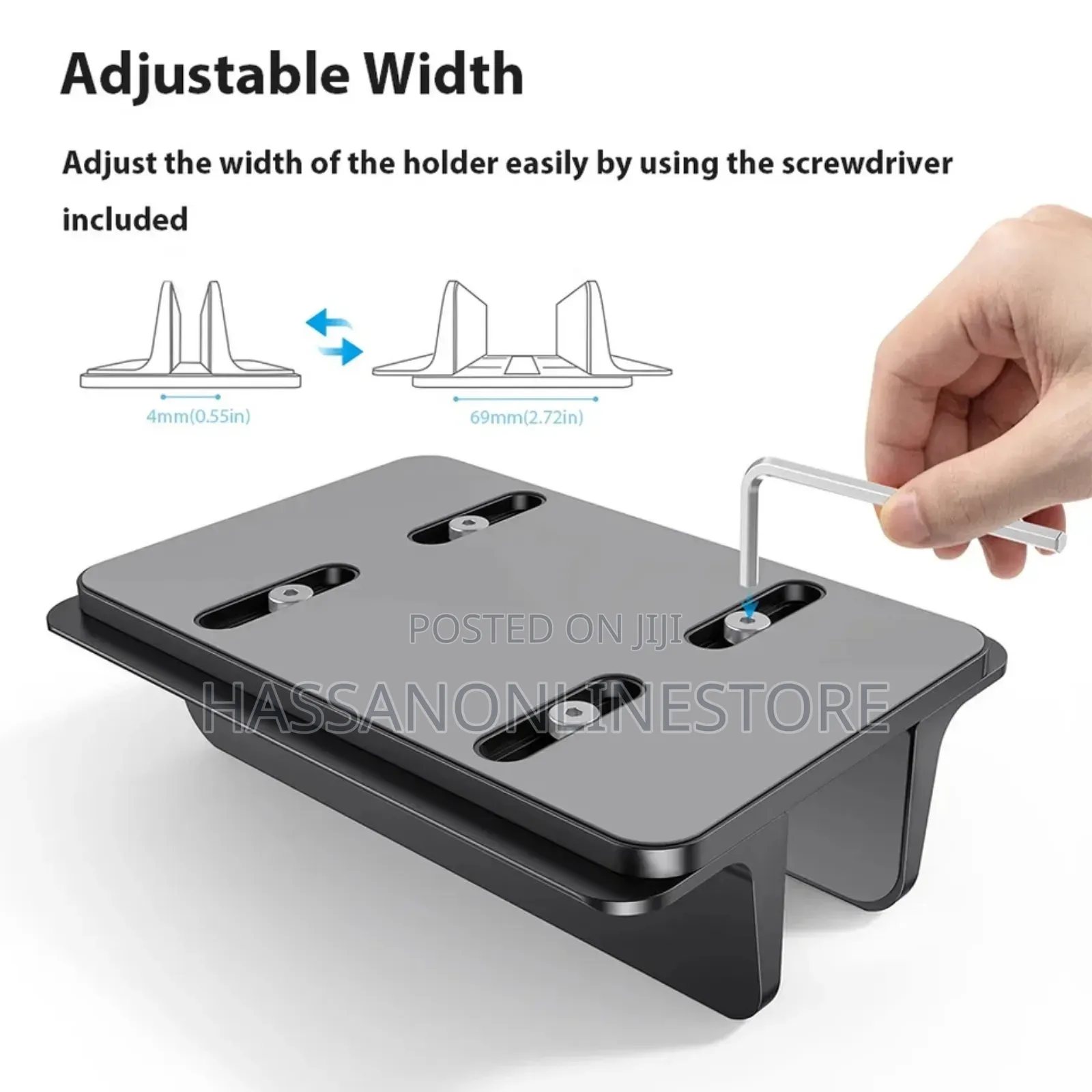 Adjustable Vertical Laptop Tablet Stand Bookshelf 1 Slot