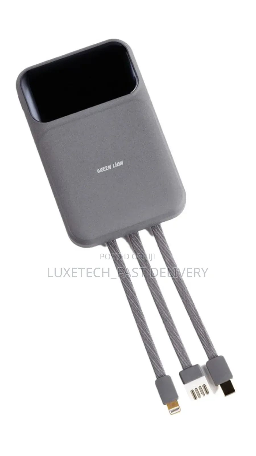 Green Lion 3 in 1 Power Bank Type-C / Lightning USB-A Cable