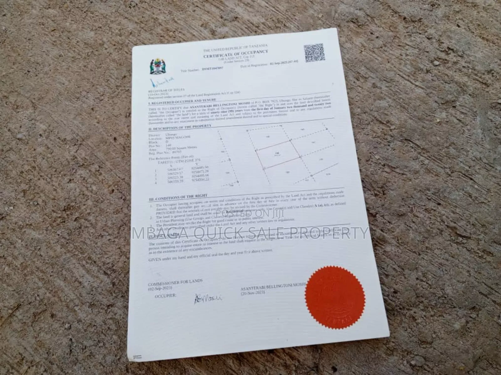 Big Plot for Sale at Mbezi Msakuzi Machimbo