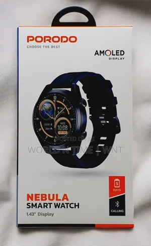 Porodo Nebula Smart Watch Black Dial With Silicone Band