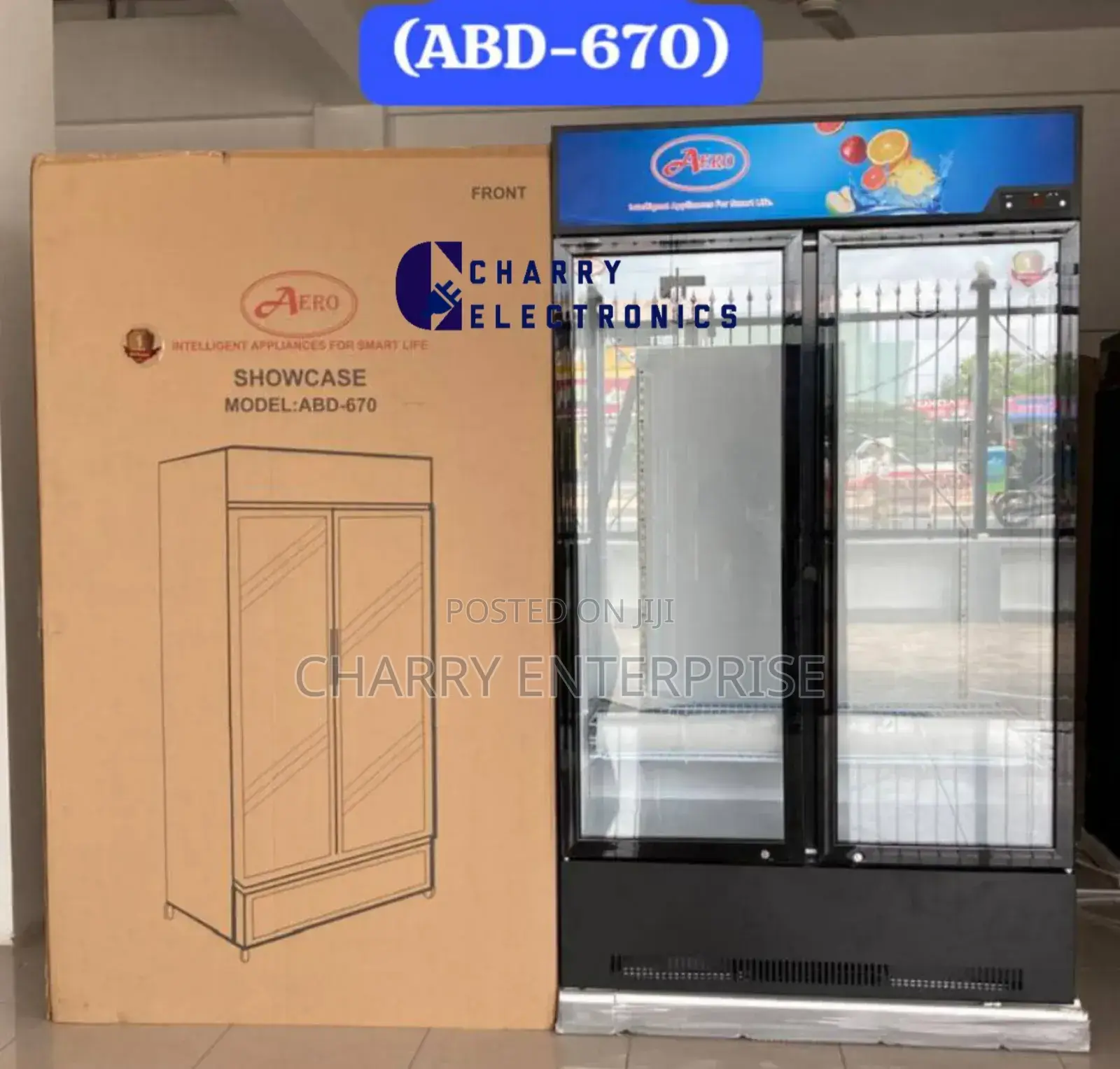 Aero Double Door Beverage Cooler/ Showcase Fridge 670L