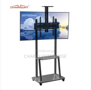 Metal Movable Tv Floor Trolley Stand Heavy Duty 32 to 75"