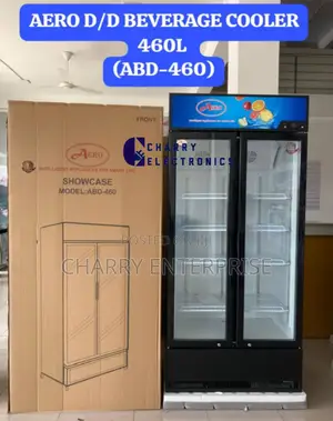 Aero Double Door Beverage Cooler/ Showcase Fridge 460L