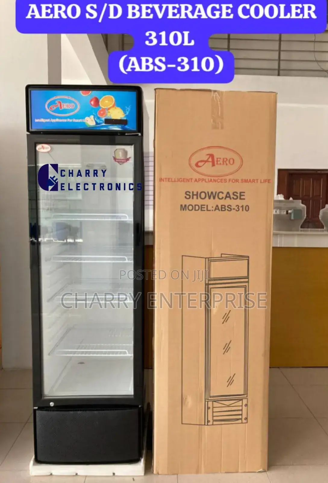 Aero Double Door Beverage Cooler/ Showcase Fridge Lita 310L