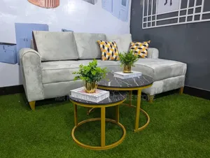 Sofa L Shape Na Meza Yake Full Package 