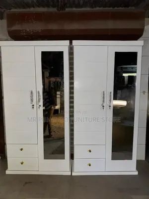 Kabati Milango Miwili White  Colour  Full Kioo