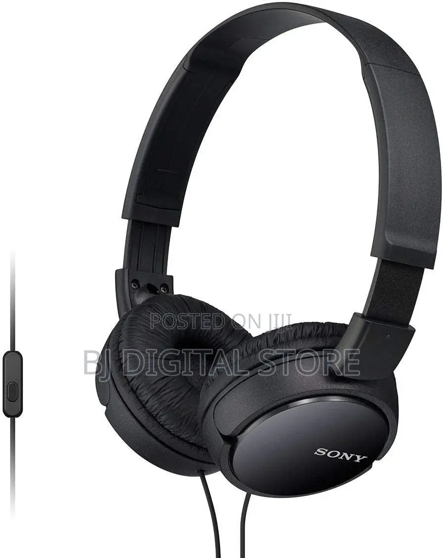 Sony MDR-ZX110AP on-Ear Headphones With Microphone (Black)