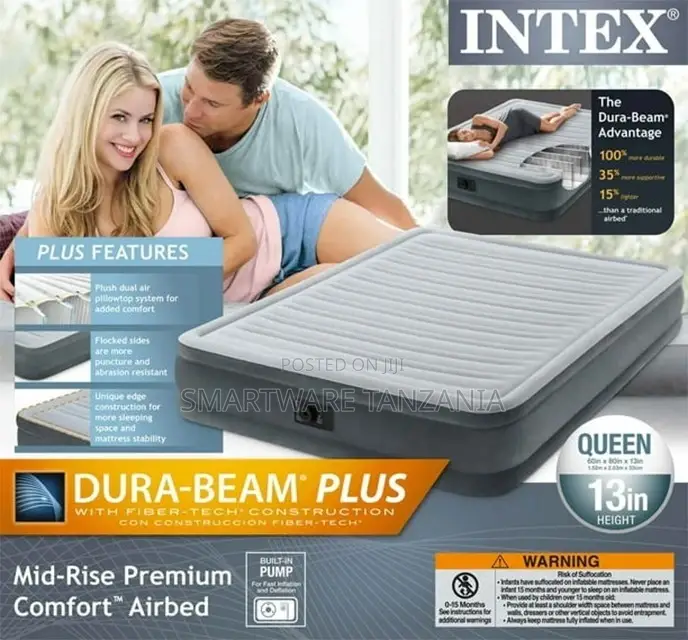 Air Mattress For Camping Or Home Use With Bag, Built-in Pump