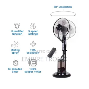 Frigidaire Mist Fan Black | Remote Control 16 Inch - Fd9012m