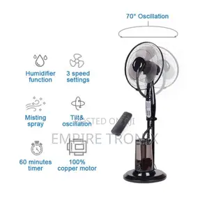 Frigidaire Mist Fan Black | Remote Control 16 Inch - Fd9012m