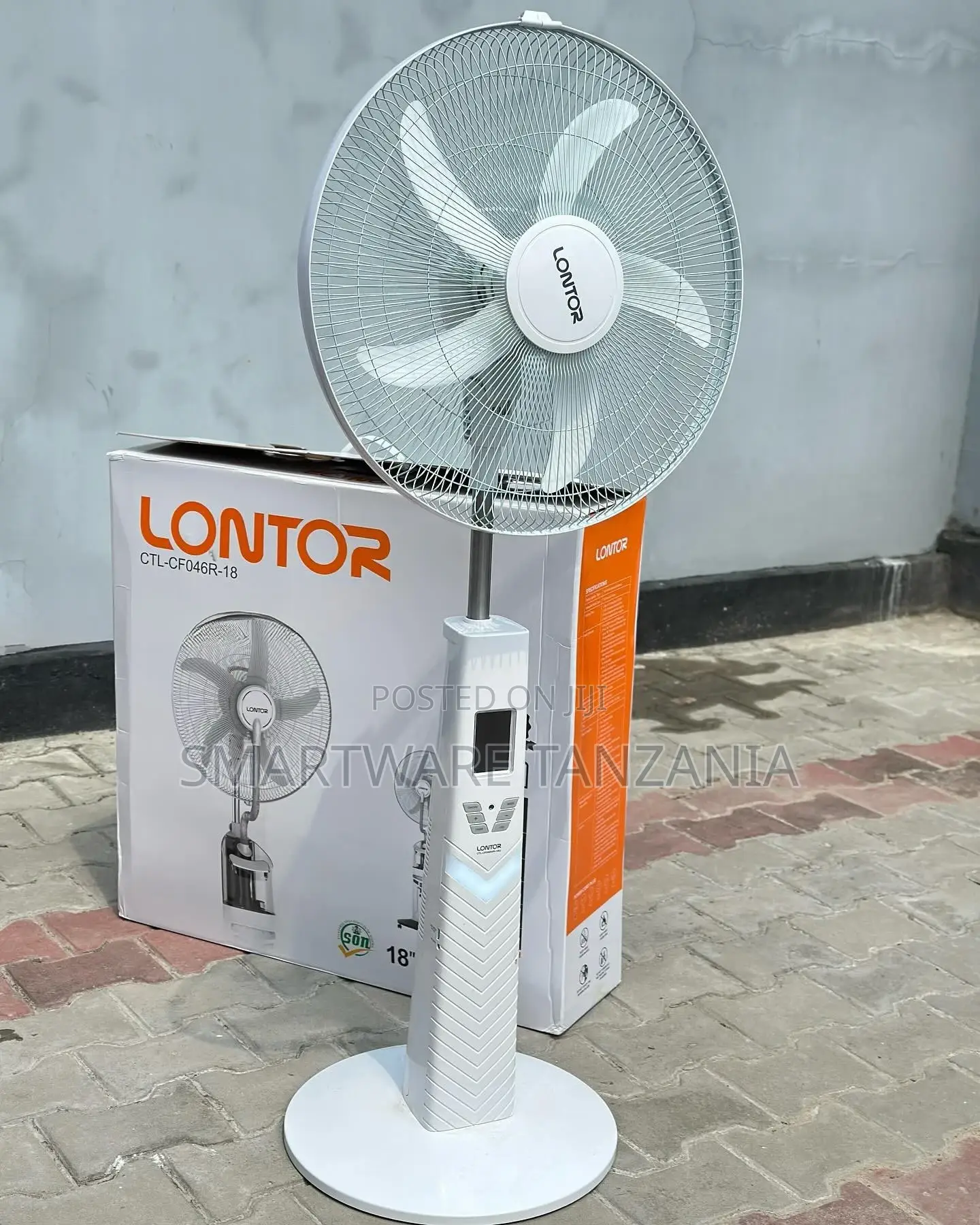 18 Inch Remote Control Rechargeable Fan Stand With LED Light