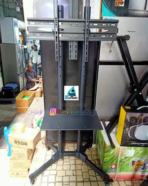 Photo - Original Tv Metal Movable Floor Trolley Mount 43 to 110 Inch