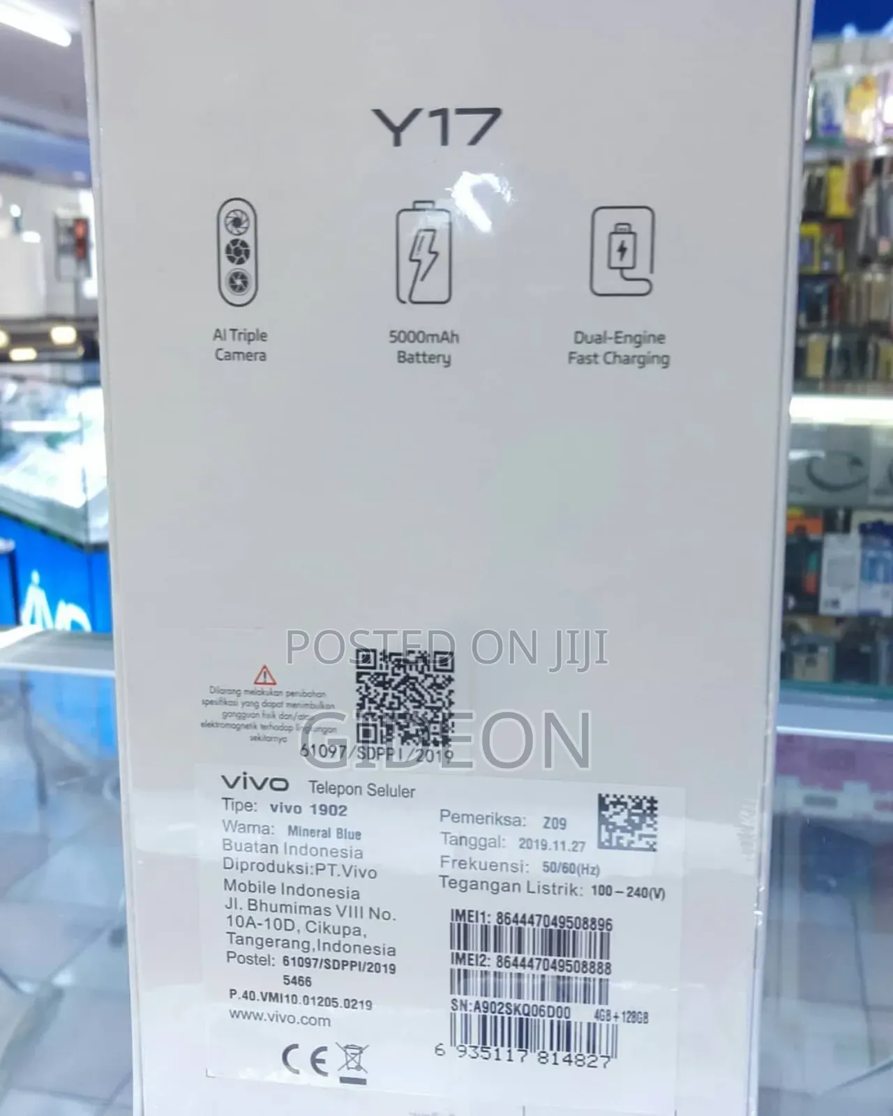 New Vivo Y17 64 GB Blue