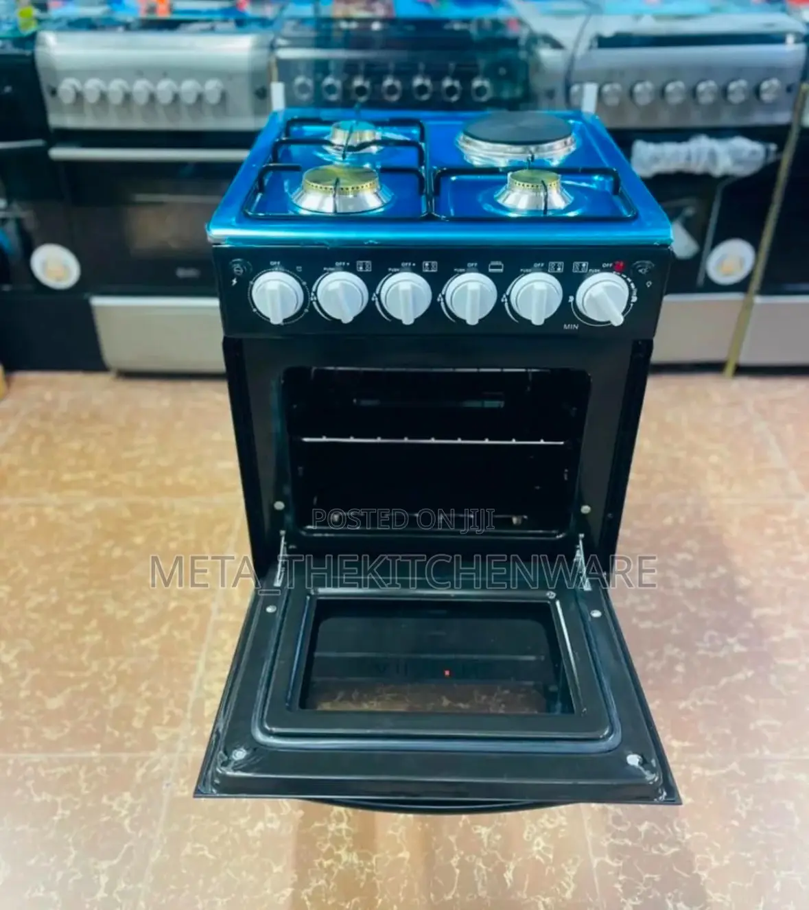 Ailyons Cooker 3 Gas 1 Electric Hob + Electric Oven 50x50cm