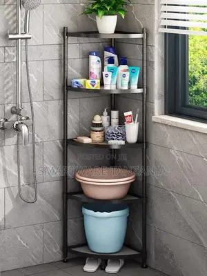 5 Tier Floor Standing Corner Shelving Unit Bathroom Rack