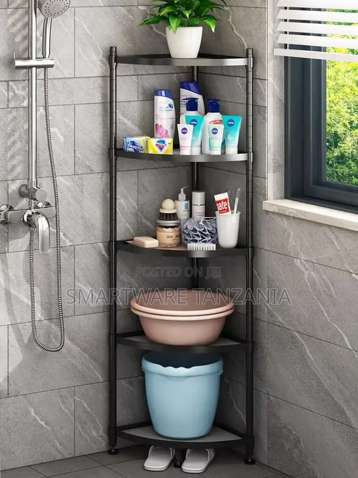 5 Tier Floor Standing Corner Shelving Unit Bathroom Rack