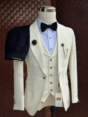 St Oscar Cream Colour Men Suits
