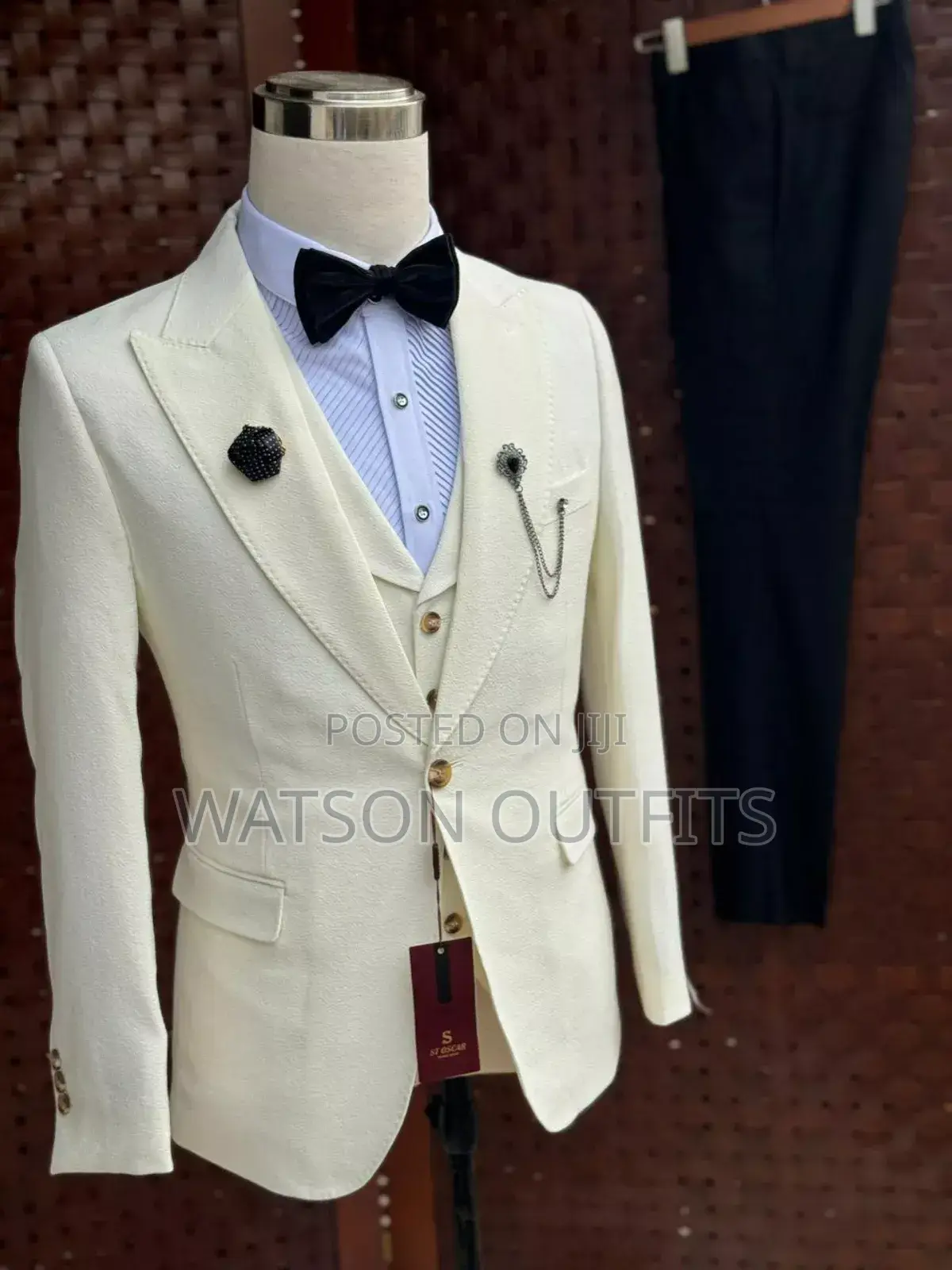 St Oscar Cream Colour Men Suits