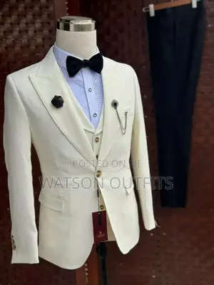 St Oscar Cream Colour Men Suits