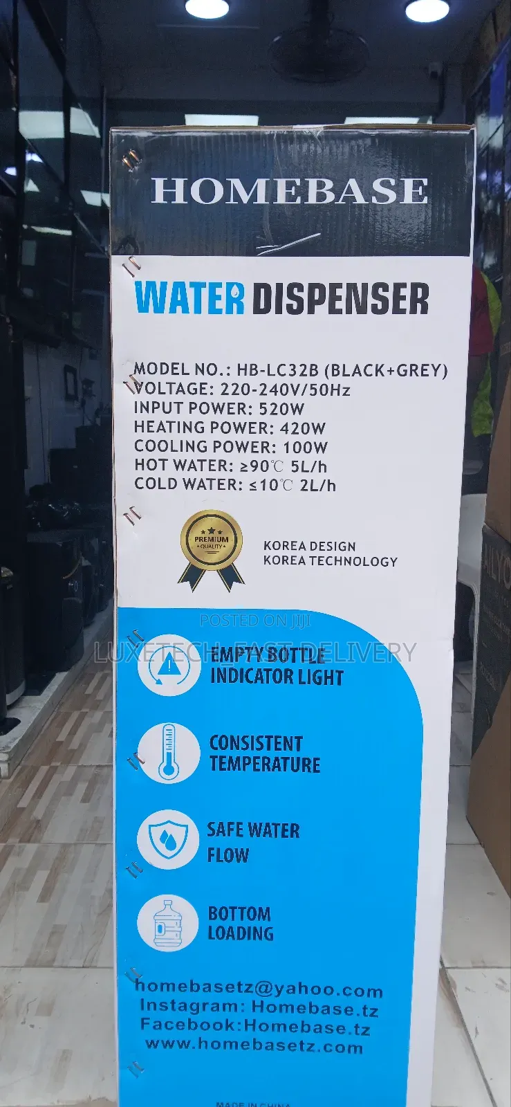 Homebase Water Dispenser 3 Taps Hot Cold Normal Water