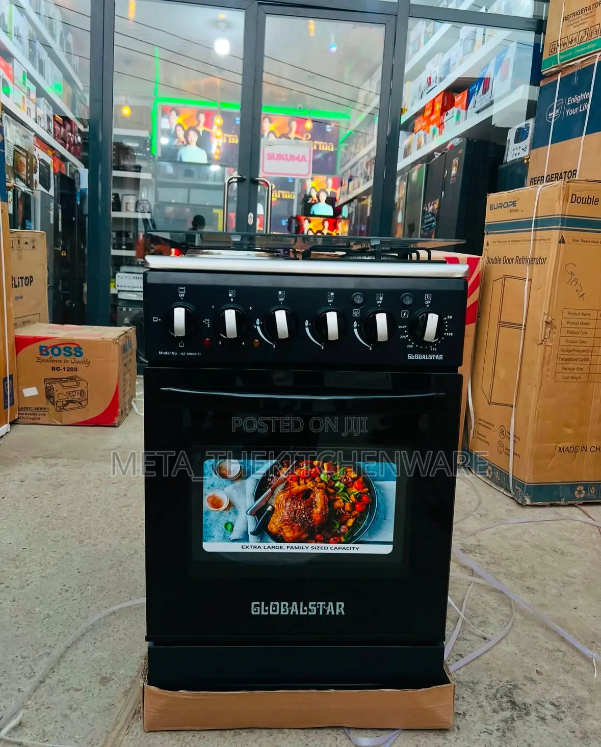 Globalstar Cooker 3gas 1electric Hob + Electric Oven 50x50cm
