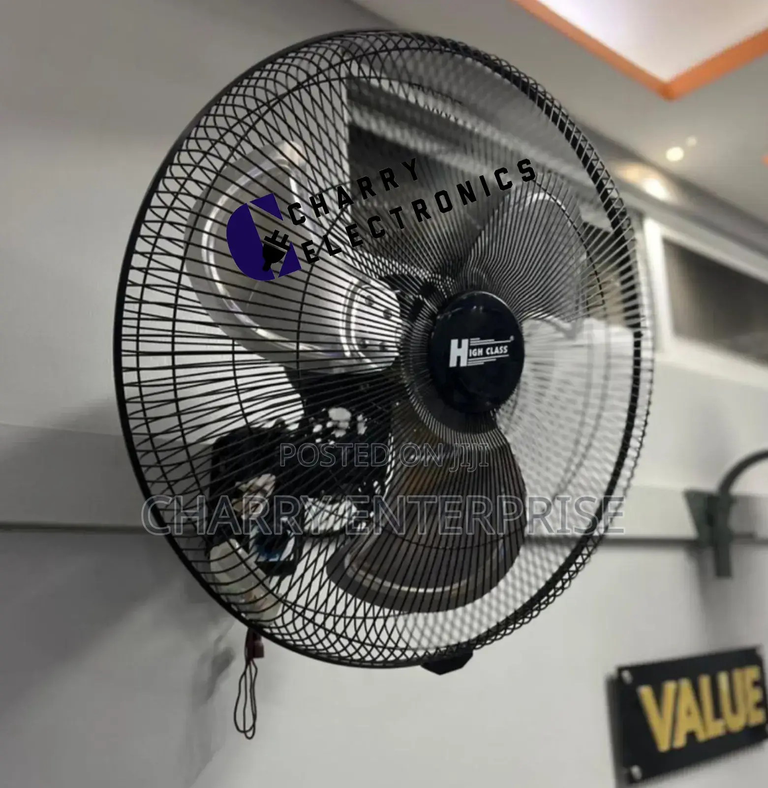 high Class Wall Fan
size "20"
Black With Steel Blades