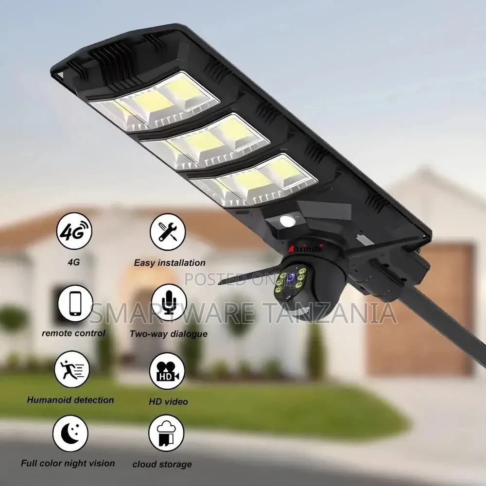 Camera 4G Solar CCTV Camera On LED Solar Street Lamp HD