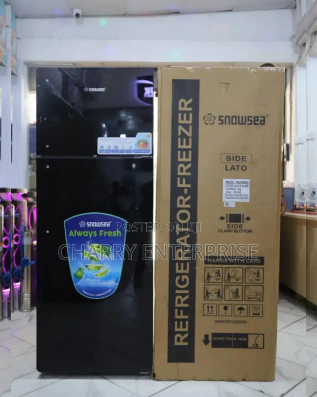 SNOWSEA Black Fridge With Handles SN 258 Kioo
Capacity 220l