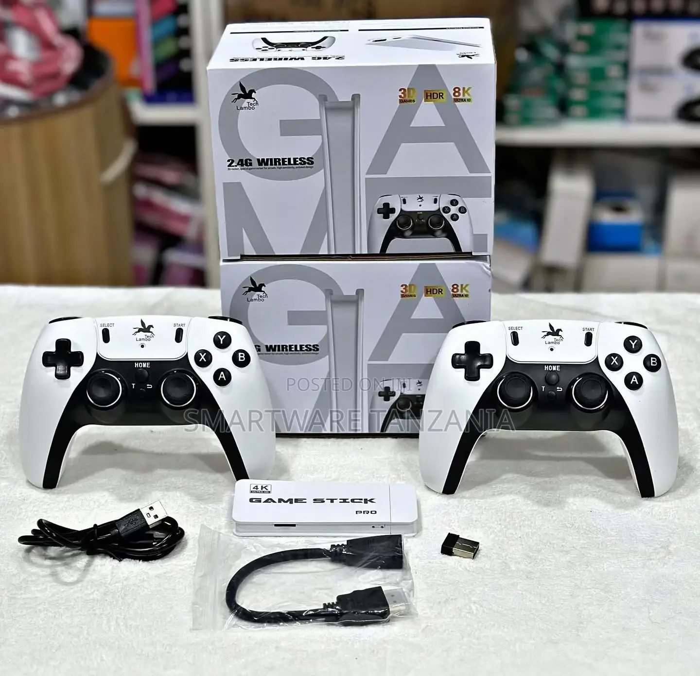 With 2 Wireless Controllers, Game Console, Gaming Stick