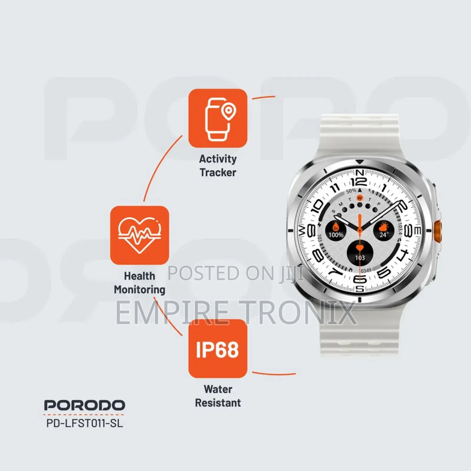 Porodo Voyager Smart Watch White