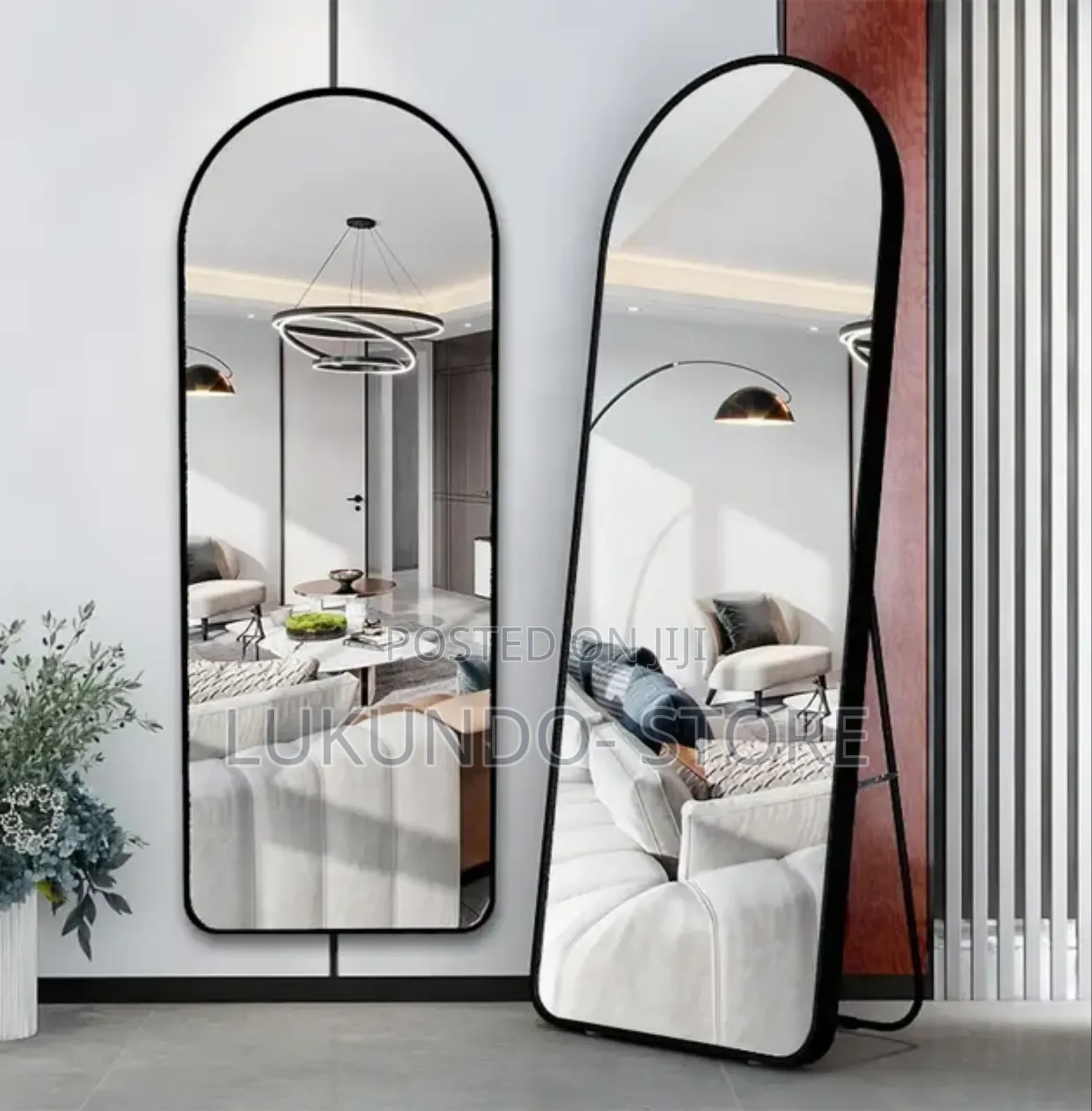 Wall Mirror Full Length With Standing,Black Arched