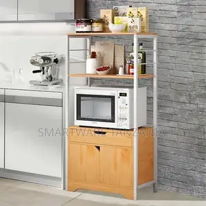 Kitchen Storage Shelf Floor Standing Microwave Oven Rack