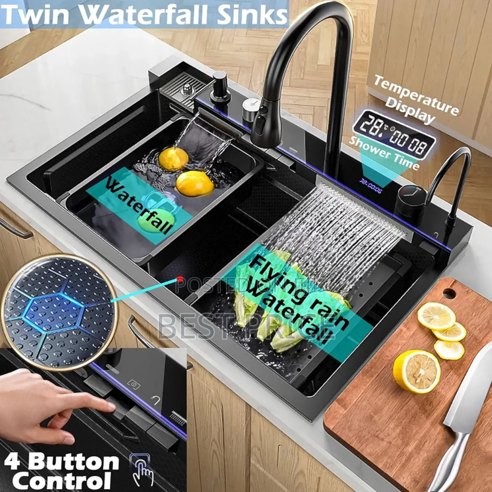 Kitchen Sink, 31.5 Inch Drop in Kitchen Sinks Workstation .