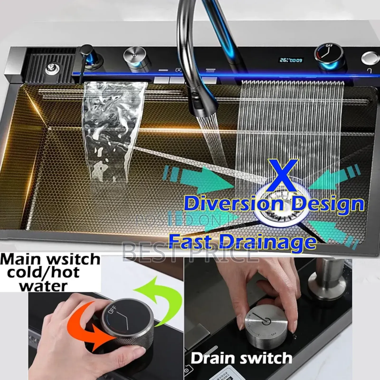 Kitchen Sink, 31.5 Inch Drop in Kitchen Sinks Workstation .