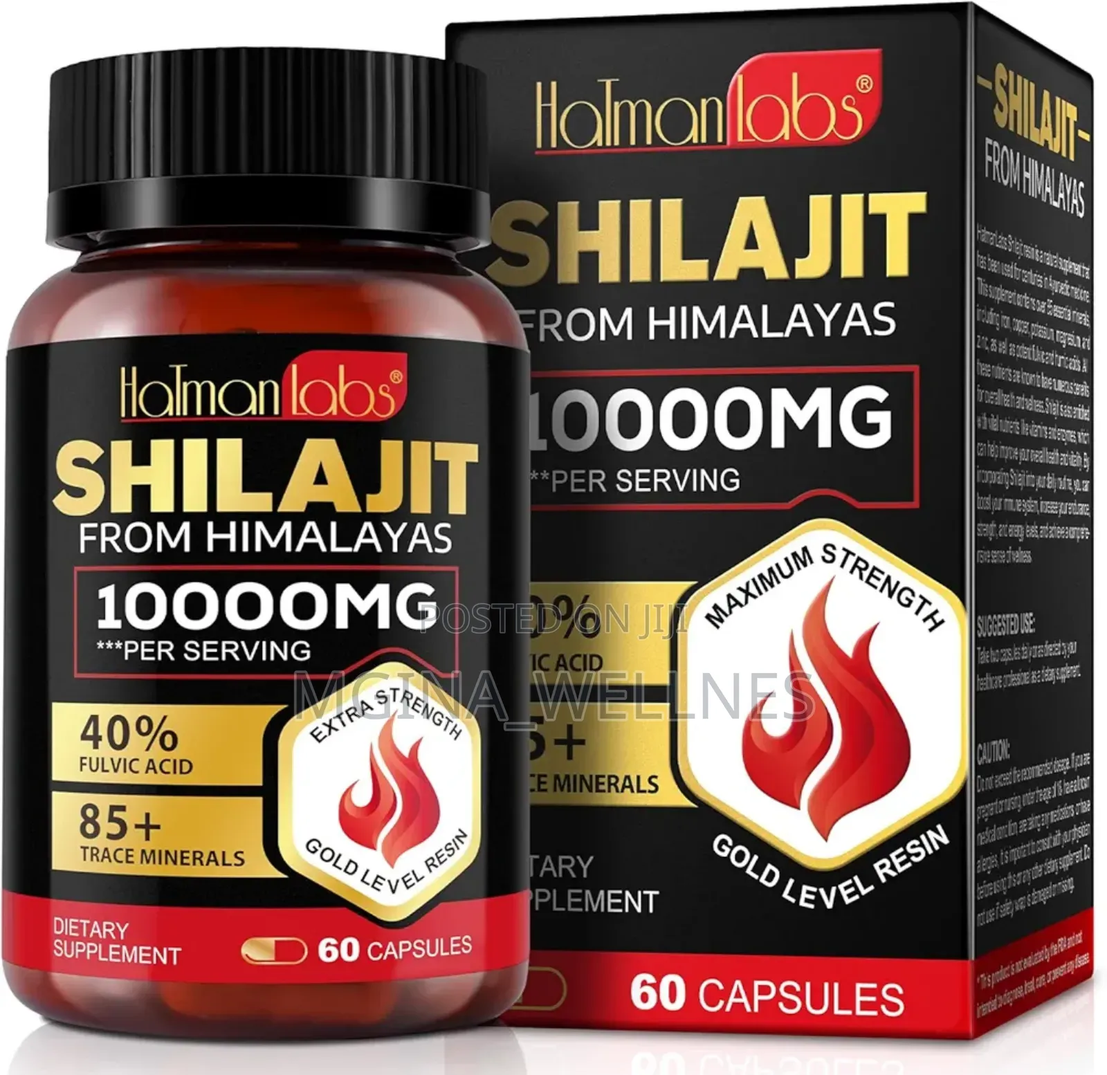 NATURAL SHILAJIT FROM HIMALAYANS, 10000mg (60 Capsule )