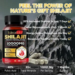 NATURAL SHILAJIT FROM HIMALAYANS, 10000mg (60 Capsule )