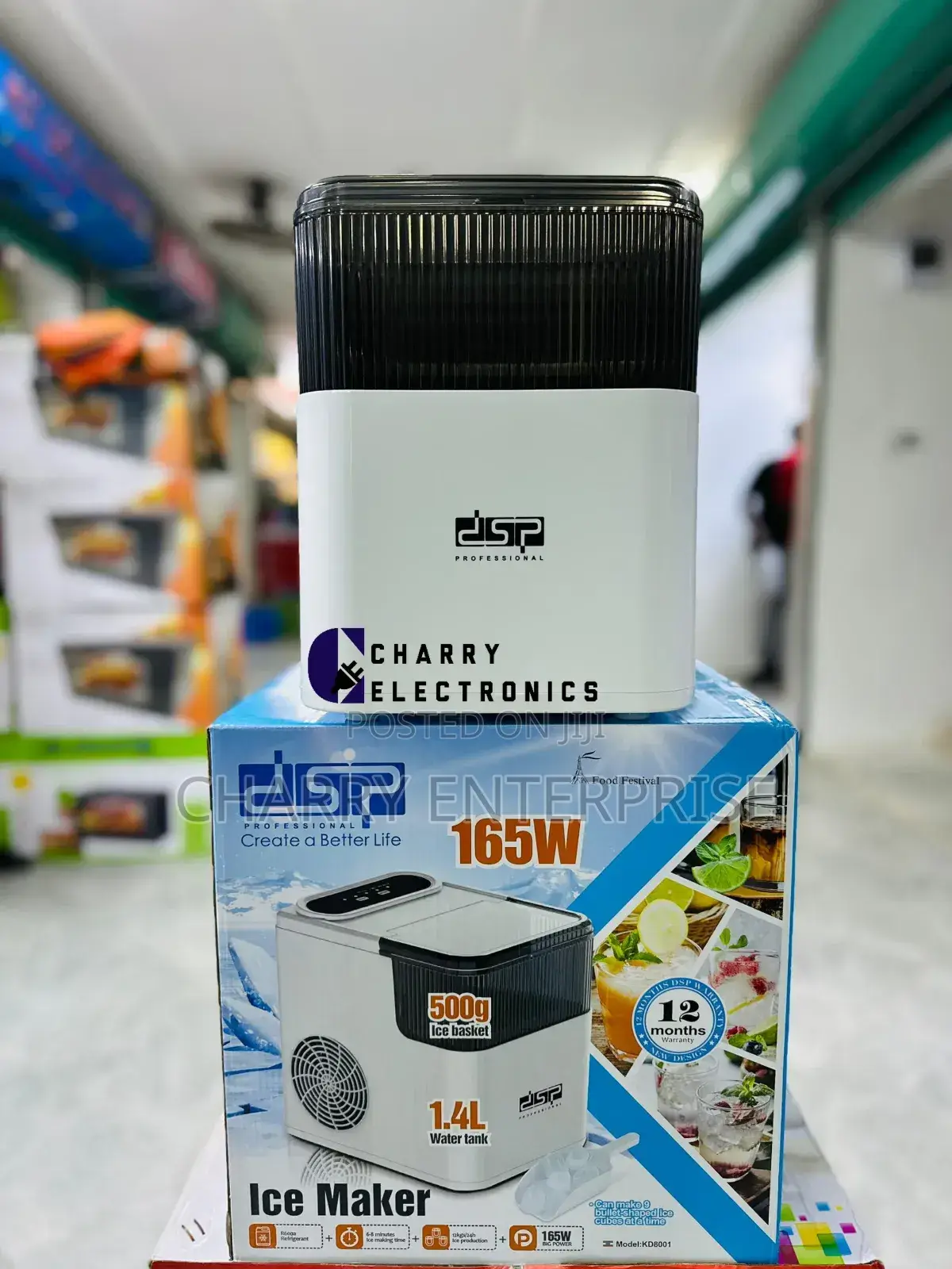 Dsp ICE MAKER 12kgs/ 24h Ice Production 1.4L With 165 Watt