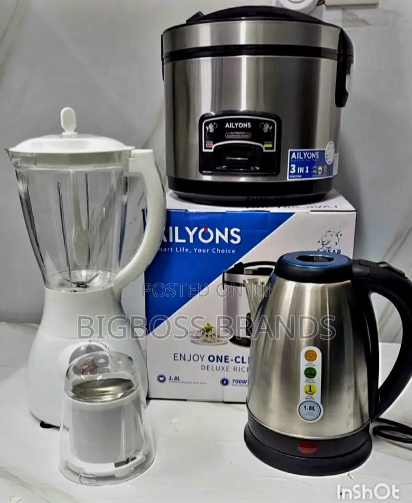 Package 3 in 1( Blender,Kettle,Rice Cooker)