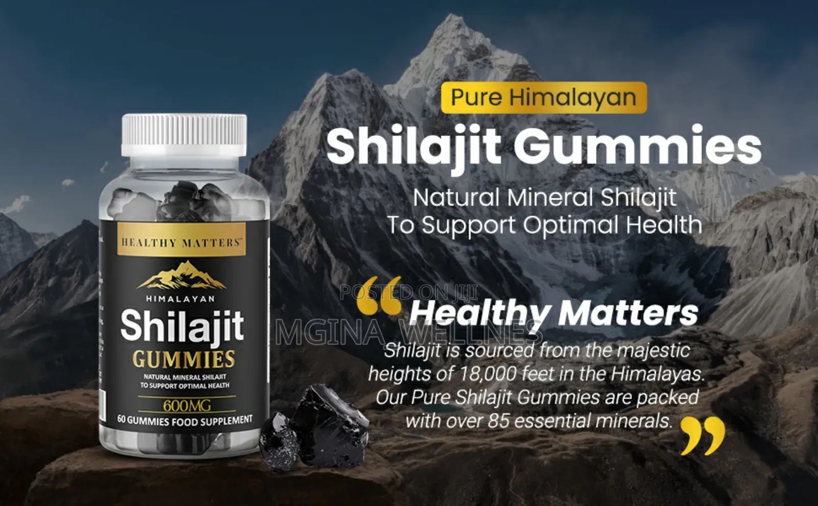 Pure Himalayan Organic Shilajit Extract Gummies