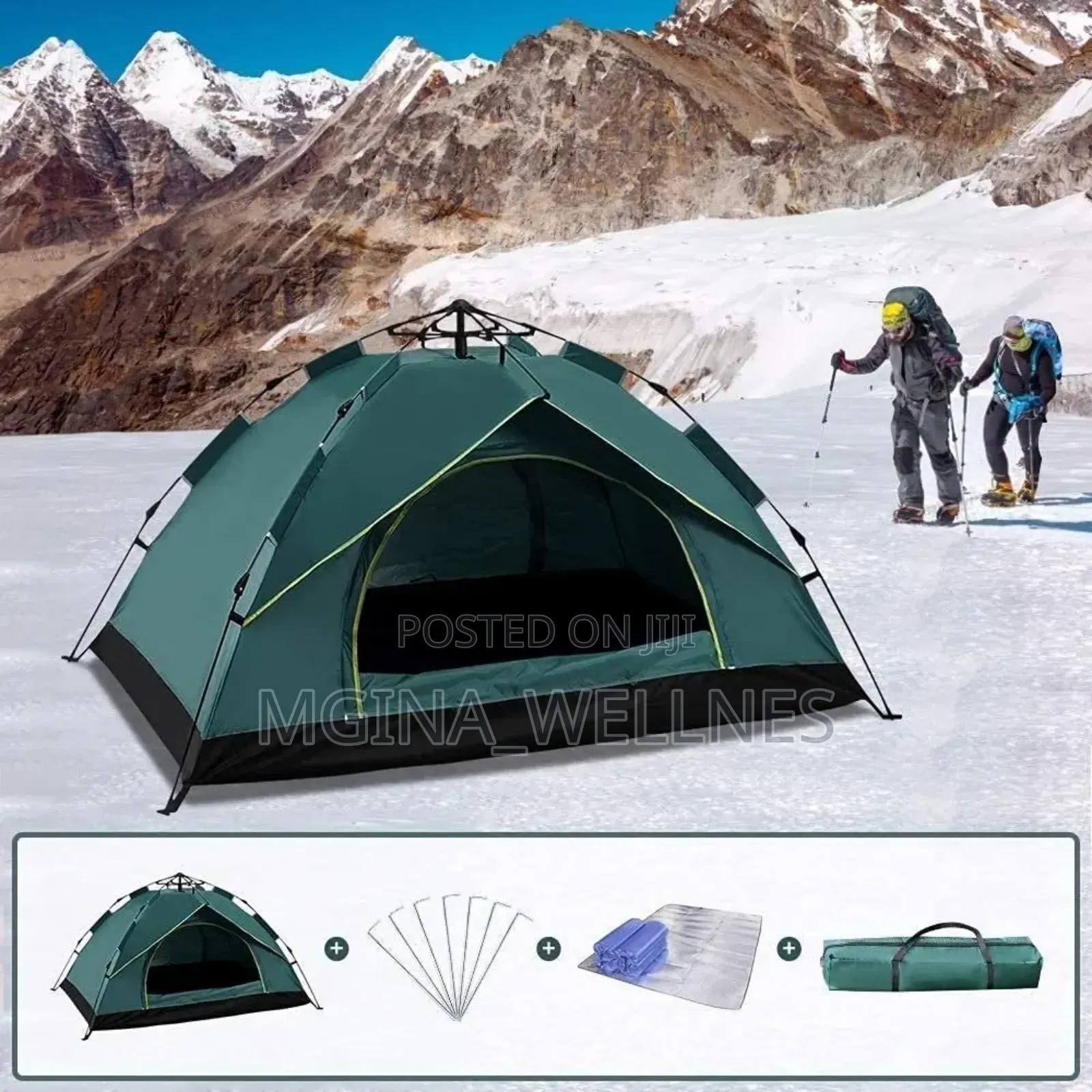 Automatic Heavy Duty Tent for 4 People With 2 Doors
