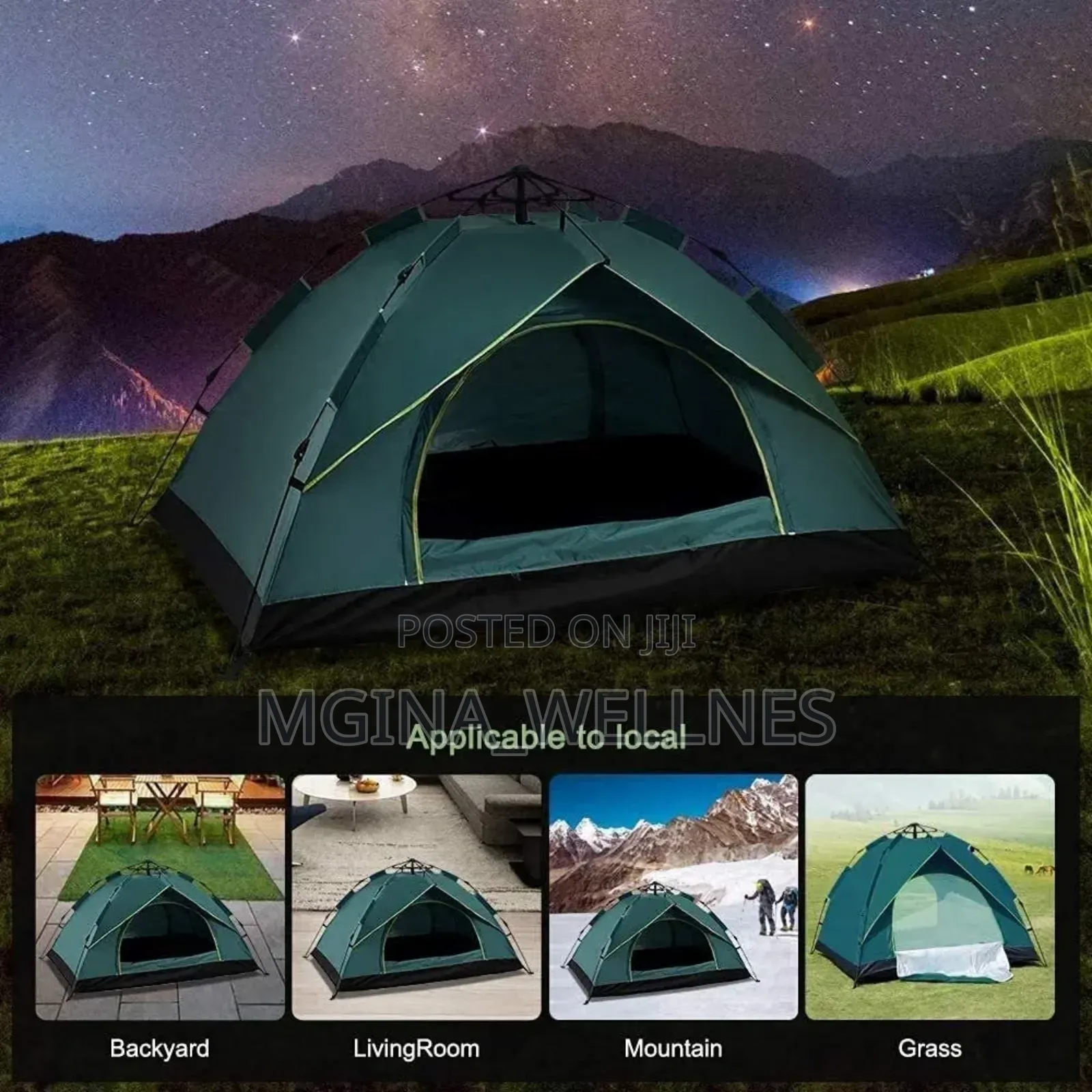 Automatic Heavy Duty Tent for 4 People With 2 Doors