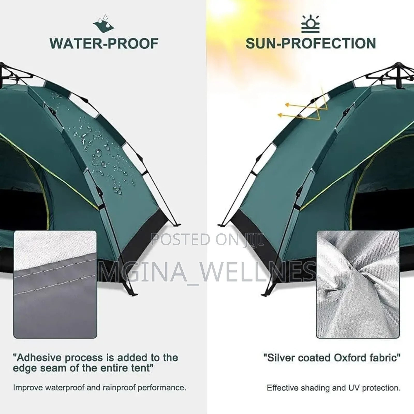 Automatic Heavy Duty Tent for 4 People With 2 Doors