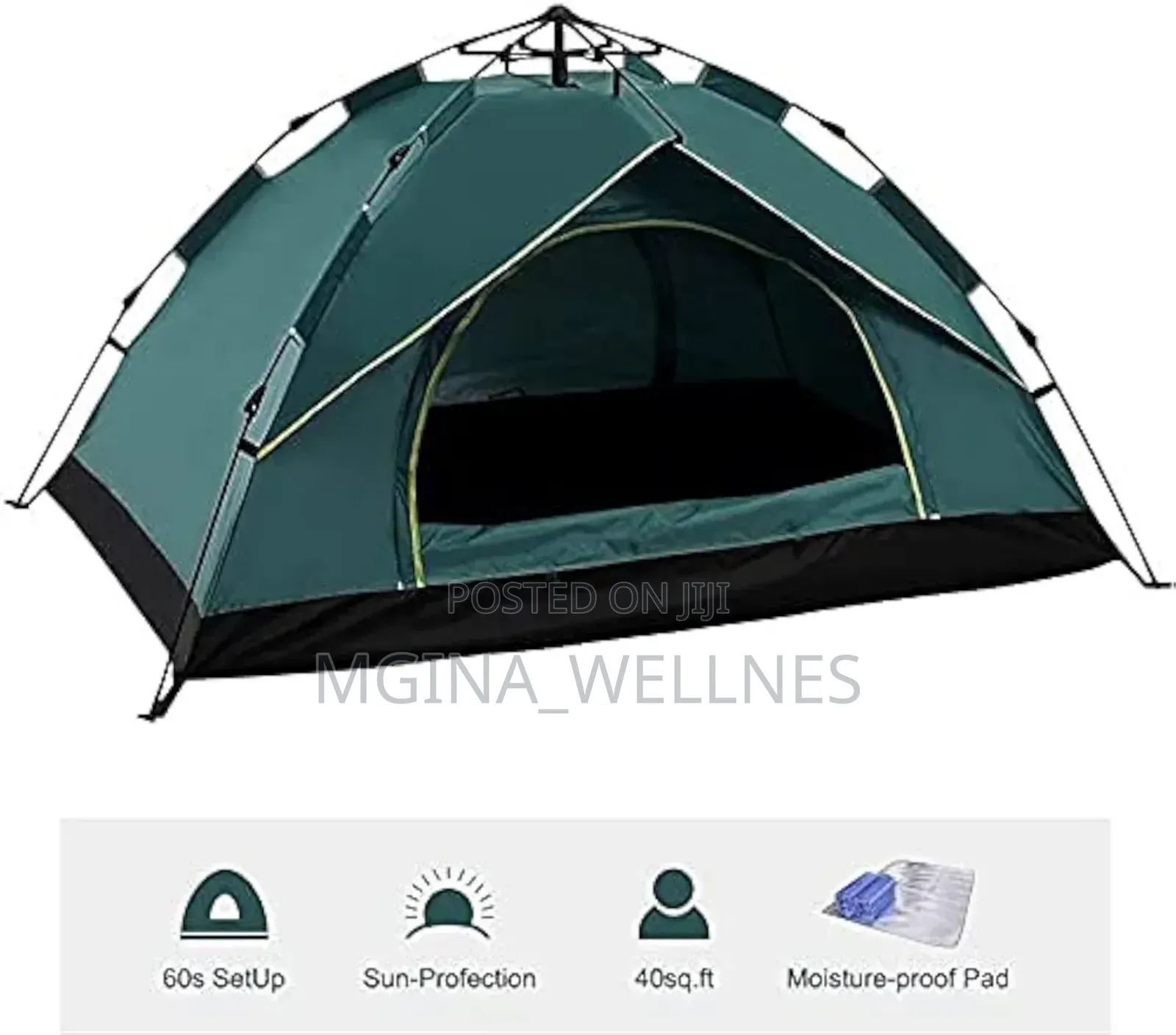 Automatic Heavy Duty Tent for 4 People With 2 Doors