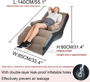 Inflatable Chaise Lounge, Flocking Backrest Sofa Rocking