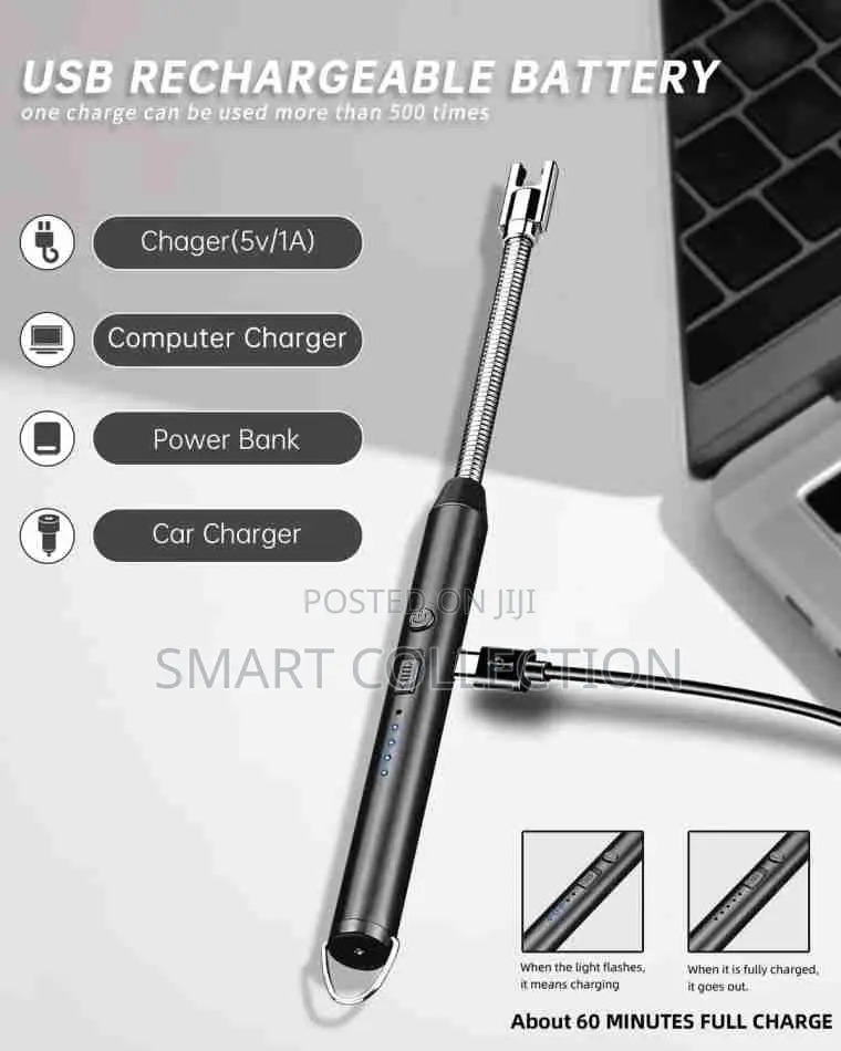 Extended USB Rechargeable Electric Arc Lighter/Igniter