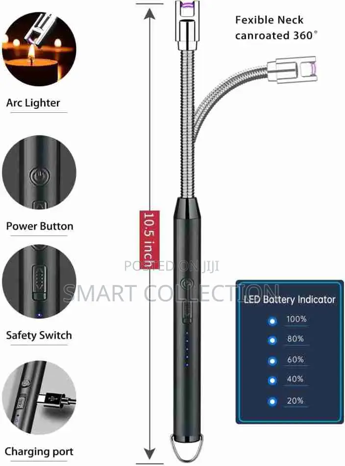 Extended USB Rechargeable Electric Arc Lighter/Igniter