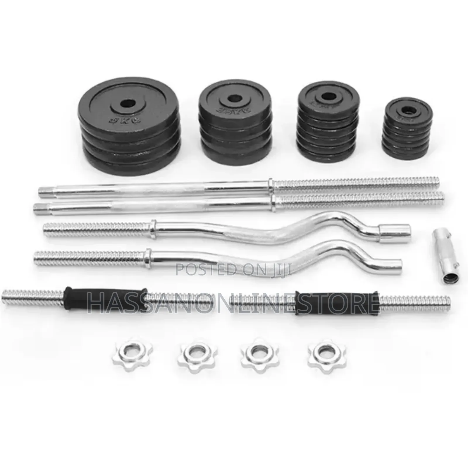 55KG Adjustable Dumbbell to Barbell Set With Carry Case