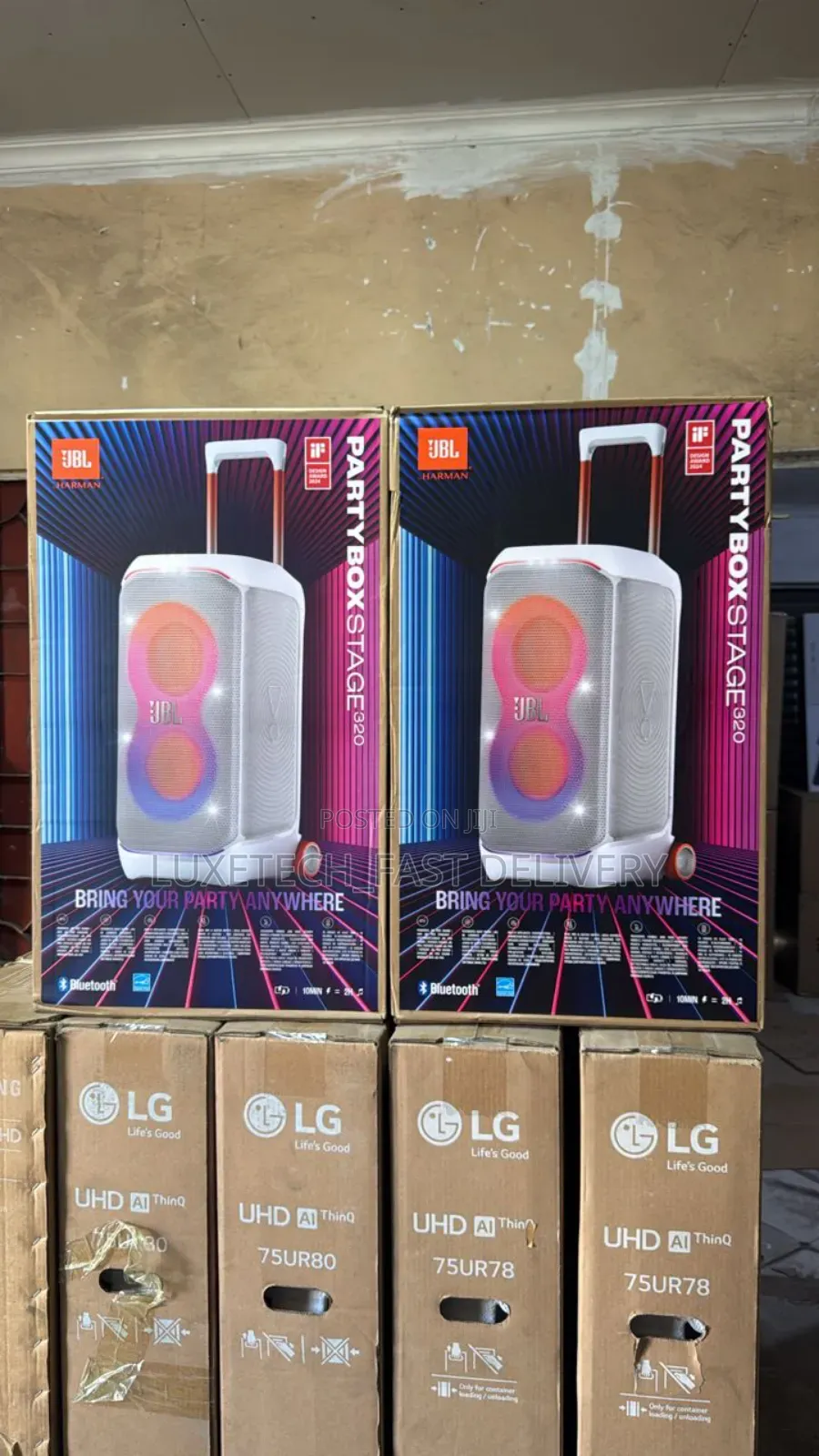 JBL Partybox Stage 320 Portable Party Speaker (White Colour)