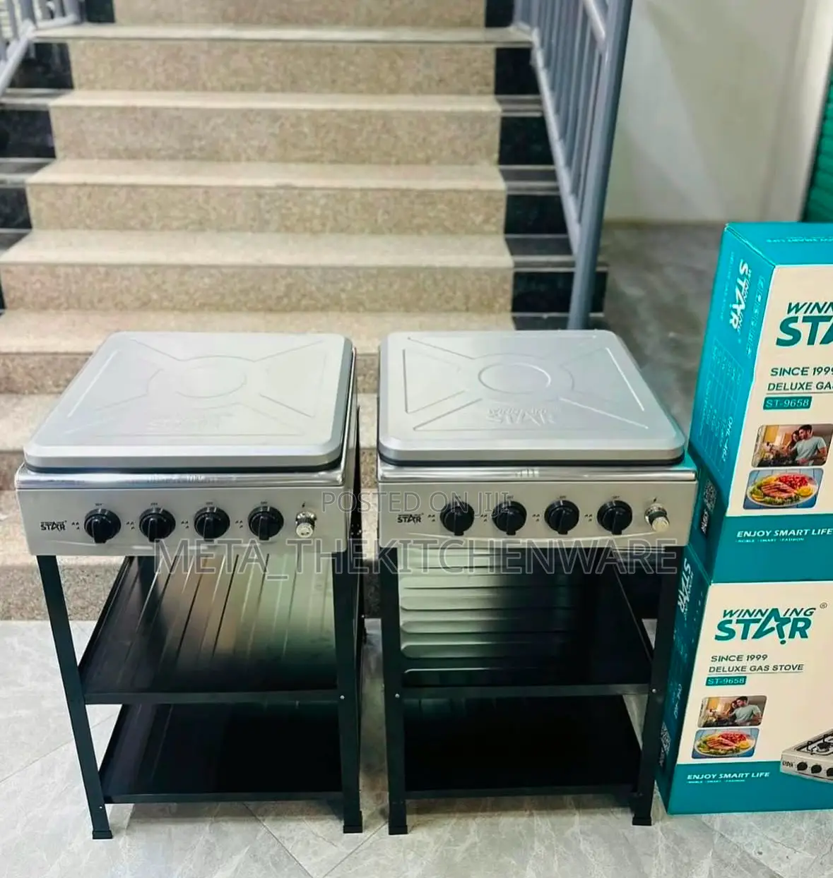 Winning Star 4 Gas Plate With Storage Shelves