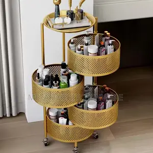5 Layer Kitchen Rotating Trolley Storage Rack